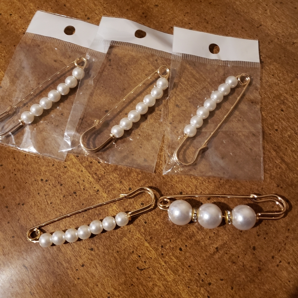 Set of 5 Pearl Hair Pins